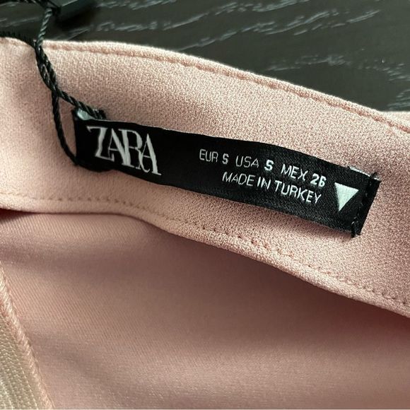 ZARA WOMAN NWT SS22 PALE PINK DRAPED MINI SKIRT 3067/142/029/009 - Picture 2 of 7